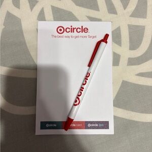 Target Circle Notepad and Black Ballpoint Pen